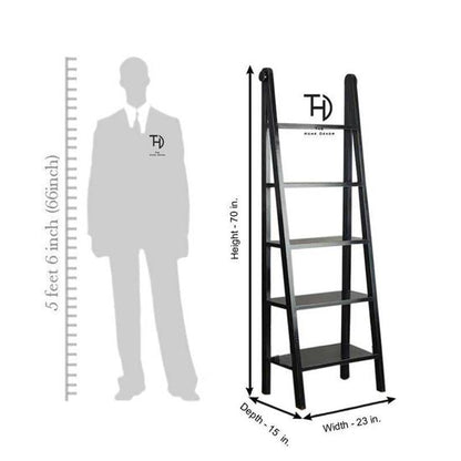 LadWing Black Bookcase - The Home Dekor