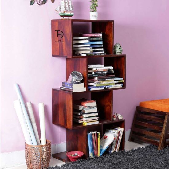 Zag Bookcase Honey - The Home Dekor