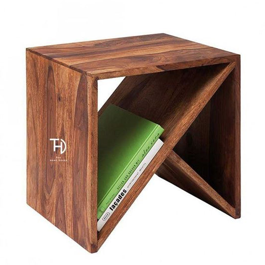 T- Cube Wooden End Table - The Home Dekor