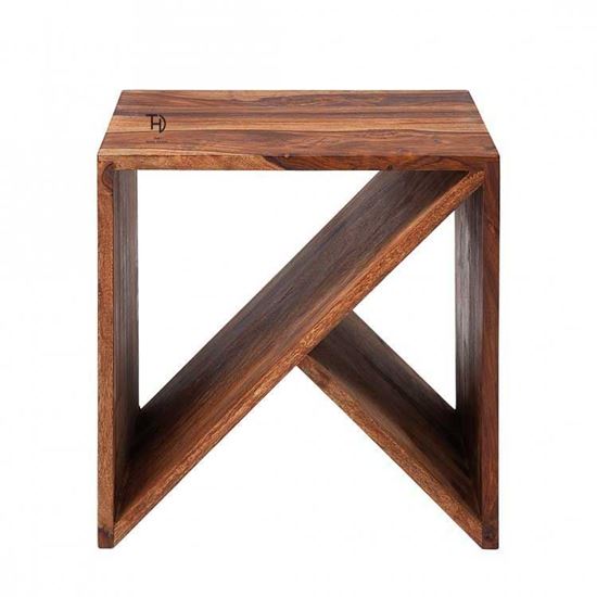 T- Cube Wooden End Table - The Home Dekor