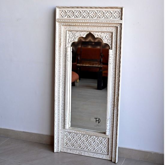 Jharokha Mirror Frame White