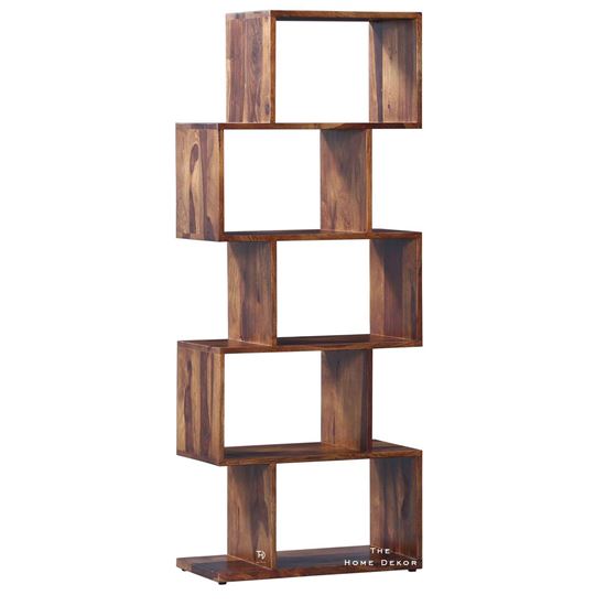 Zag Bookcase Walnut - The Home Dekor