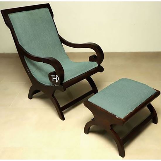 Rambo Relax Chair with Stool Green