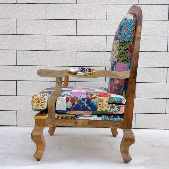 Patchwork Charles Chair with Stool