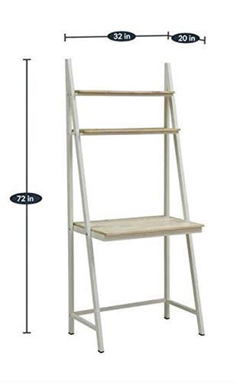 Ladder Study Table White - The Home Dekor